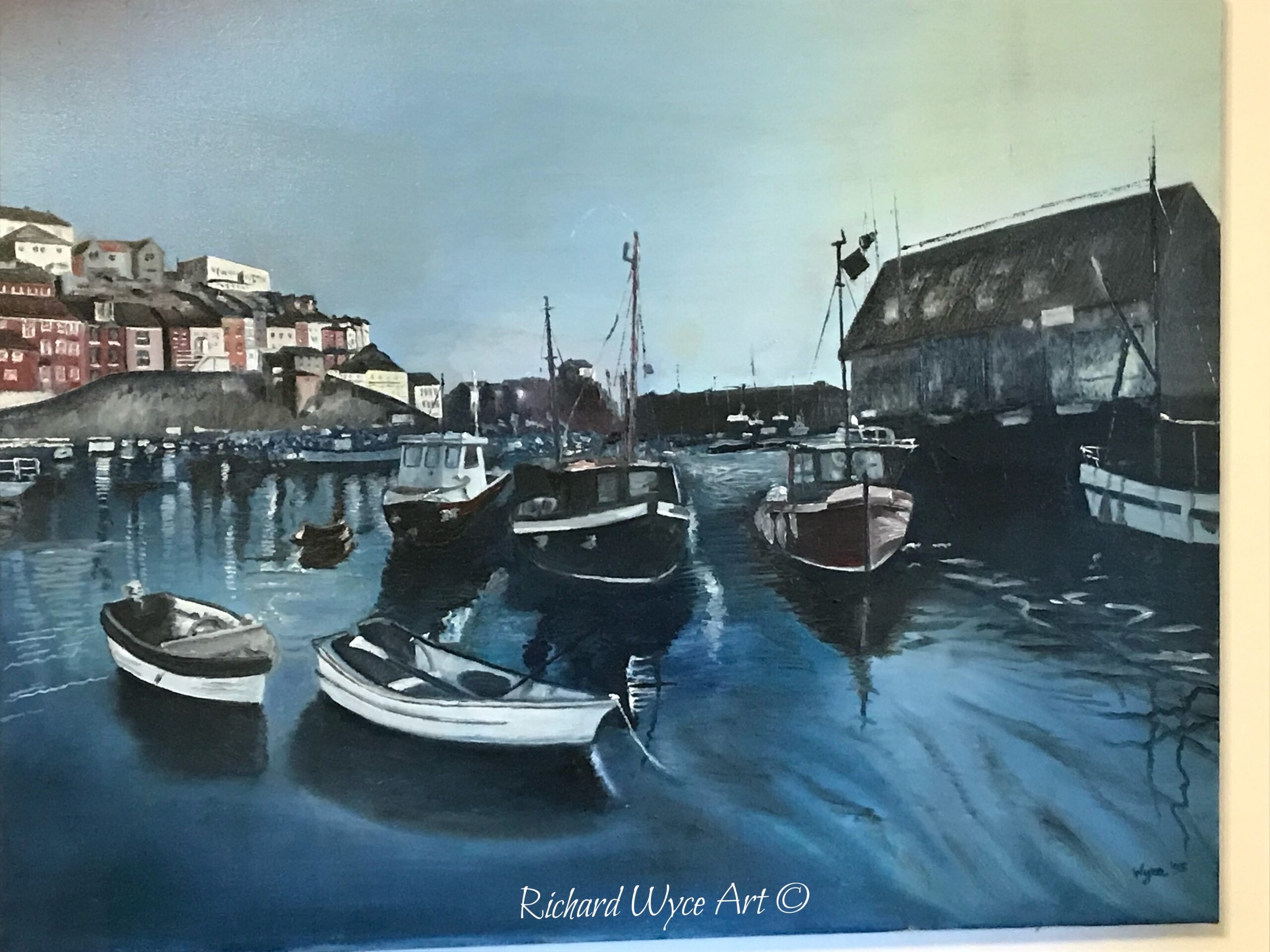 Mevagissey, Cornwall, England Oil Painting of Mevagissey by Richard Wyce