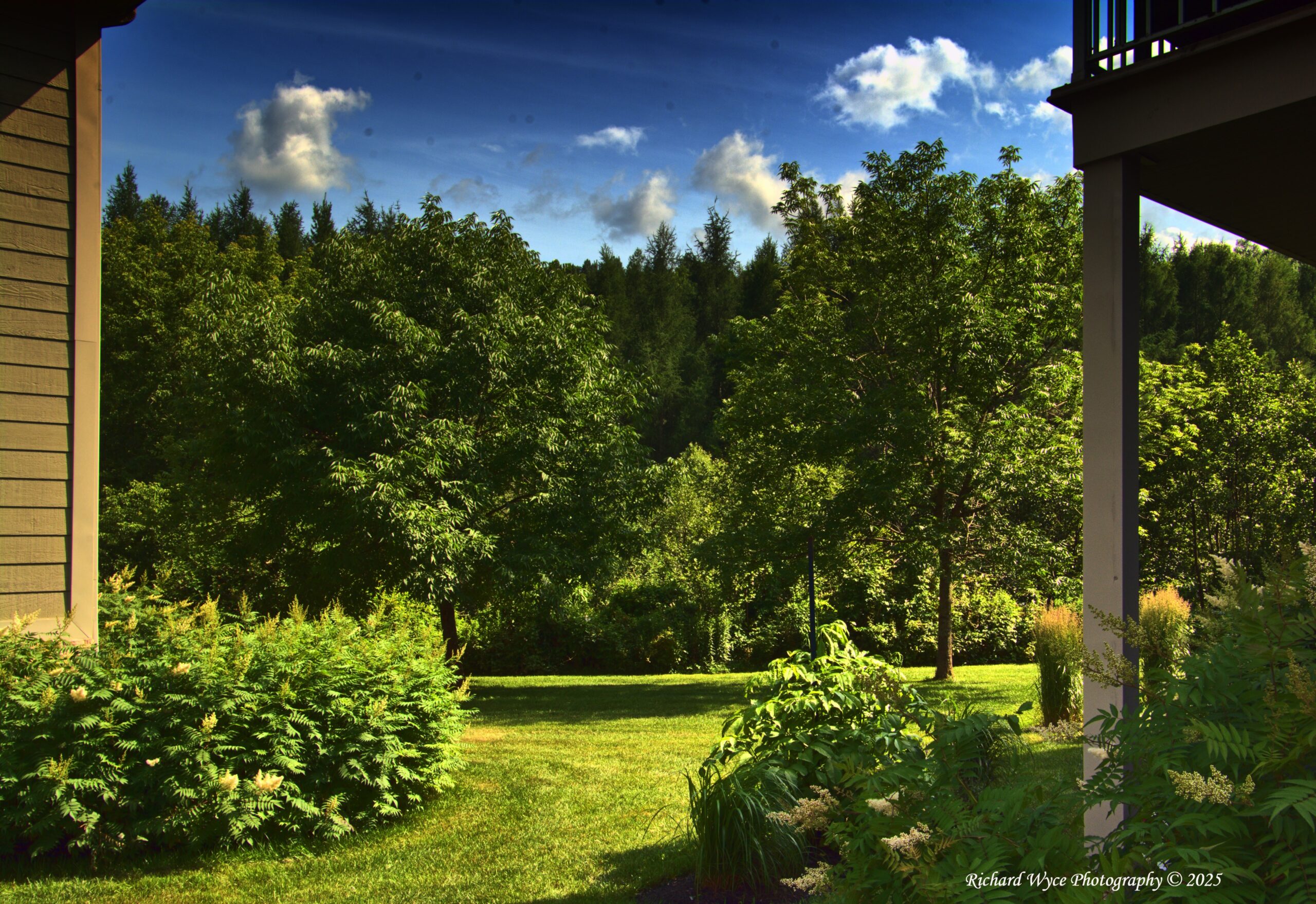 Summer landscape view of condo by Mount Saint Sauveur QC