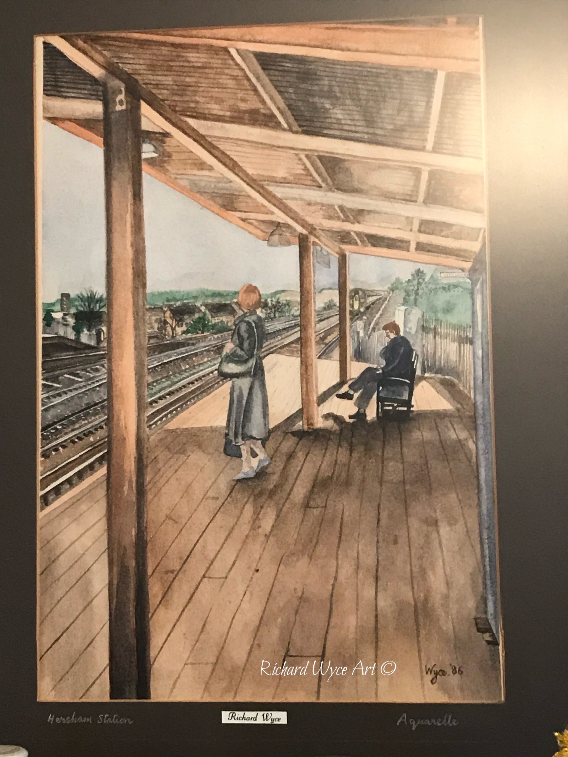 Water colours. Hersham Station, UK