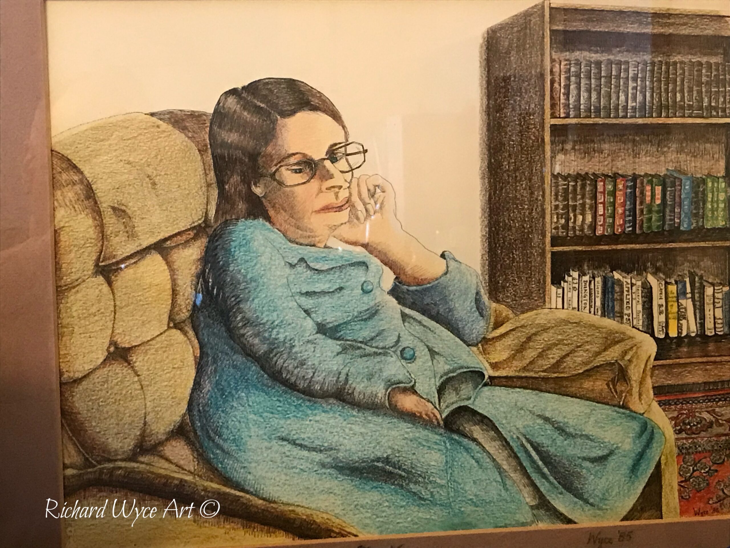 Ink and coloured inks. Relaxing in the living room