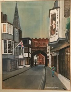 Water colour Salisbury High Street, UK