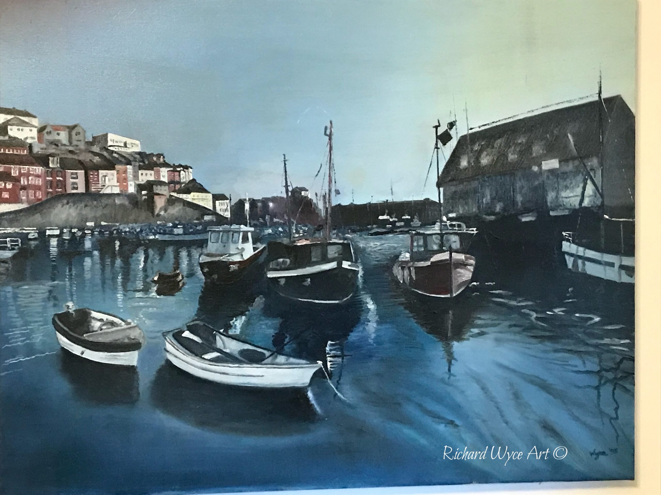 Oil painting of Mevagissey, Cornwall, England